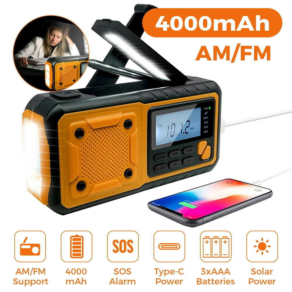 Portable Emergency Solar Power Radio