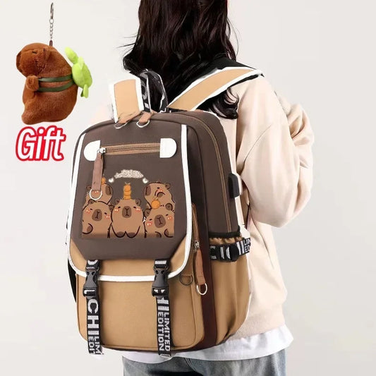 Stylish Kawaii Capybara Computer Backpack