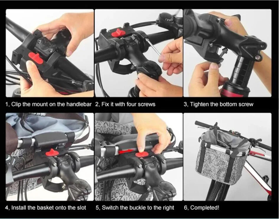 Bicycle Front Basket – 2-in-1 Detachable Bike Handlebar Bag for Small Pets & Cargo