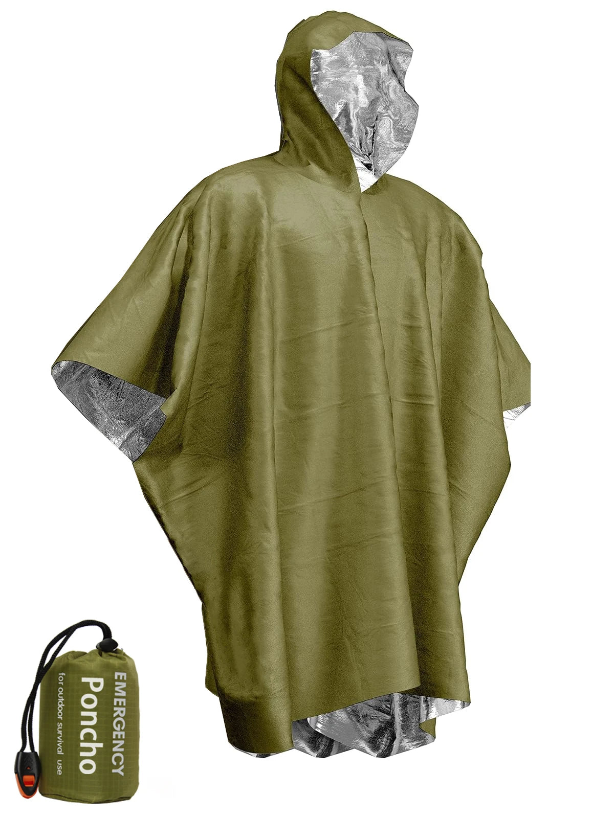 Emergency Rain Poncho – Waterproof, Disposable, Aluminum Film