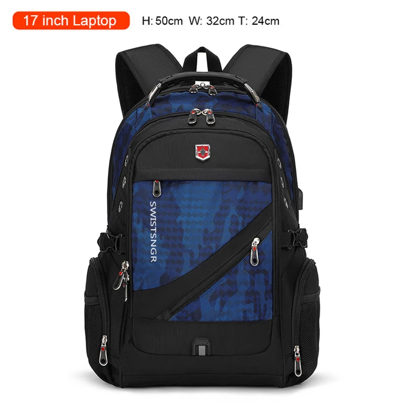 2024 Waterproof Laptop Backpack – 17/20 Inch Airplane Travel & School Bag
