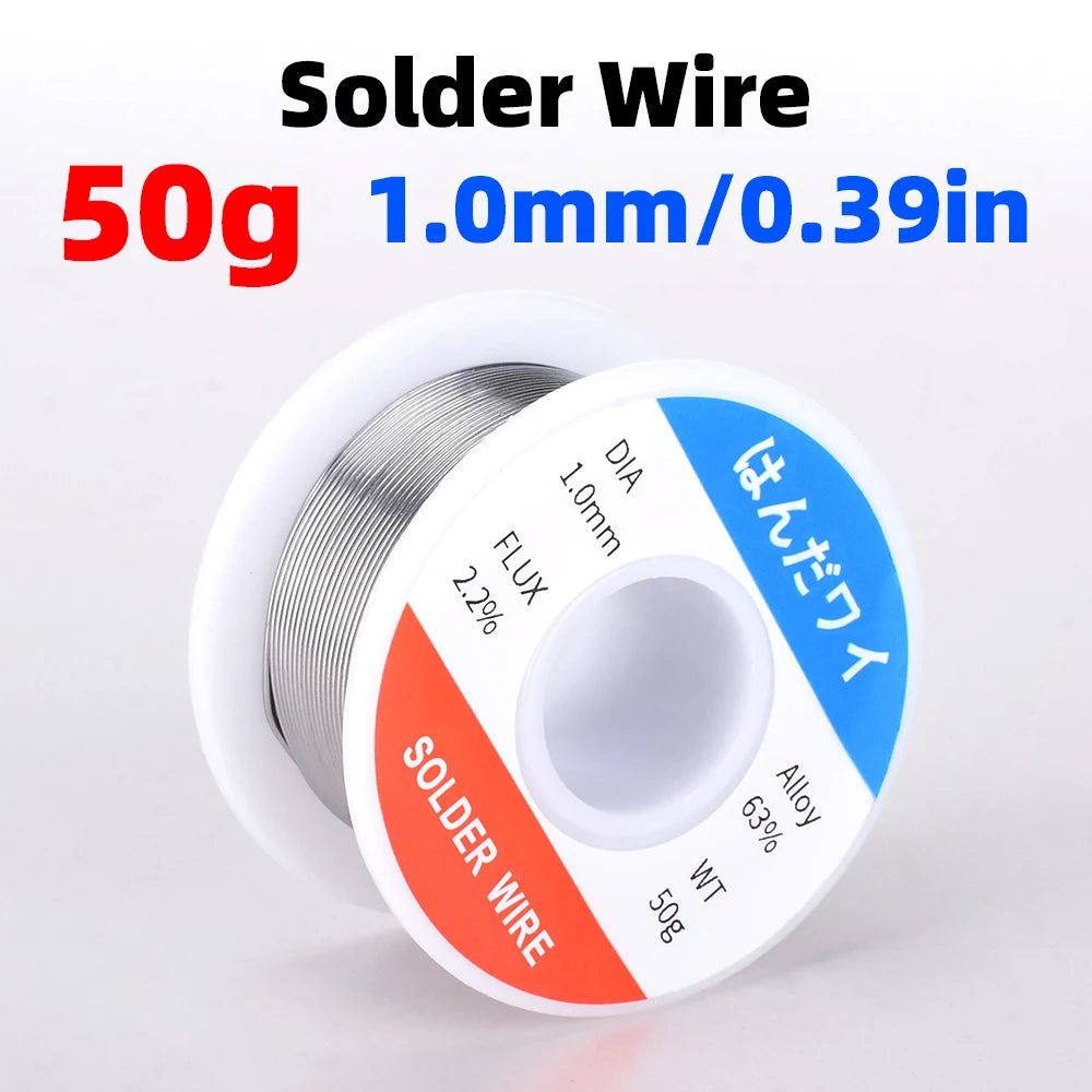 63% Tin Lead Rosin Core Solder Wire – 50g Mini Roll for Precision Electronics Soldering