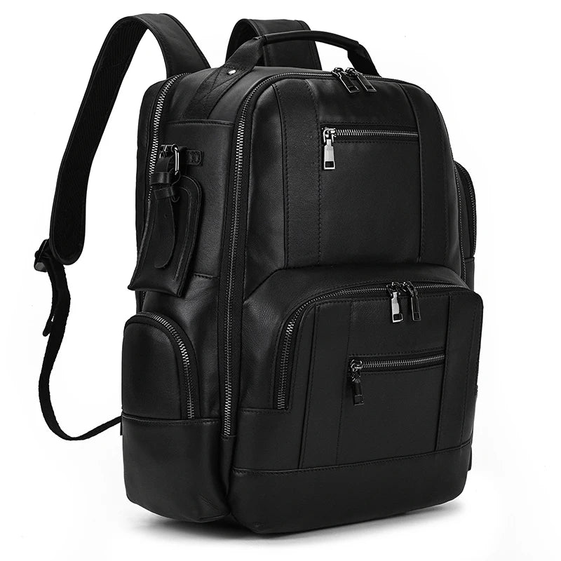 Newsbirds Men's Retro Leather Backpack – Luxury Travel & School Bag