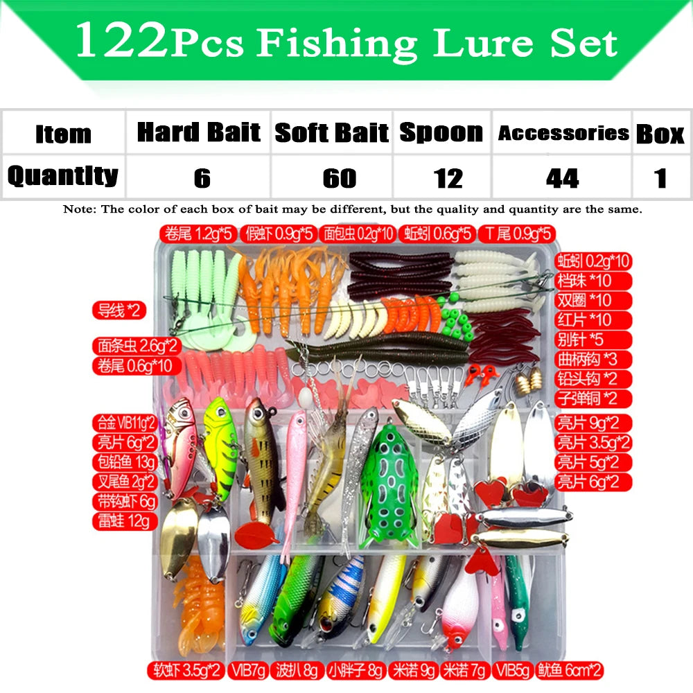 Fishing Lure Kit Soft & Hard Bait Set