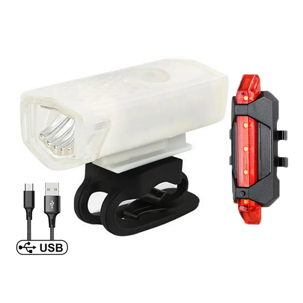 2218 Bike Light Set USB Rechargeable Front Light with Taillight