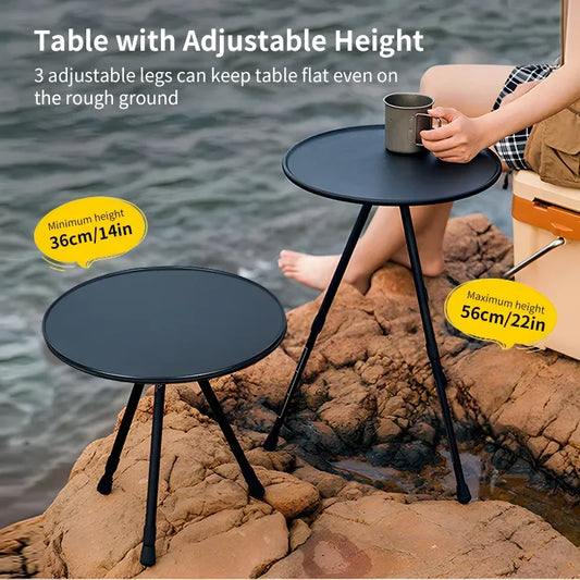 WESTTUNE Ultralight Folding Camping Table with Light Stand