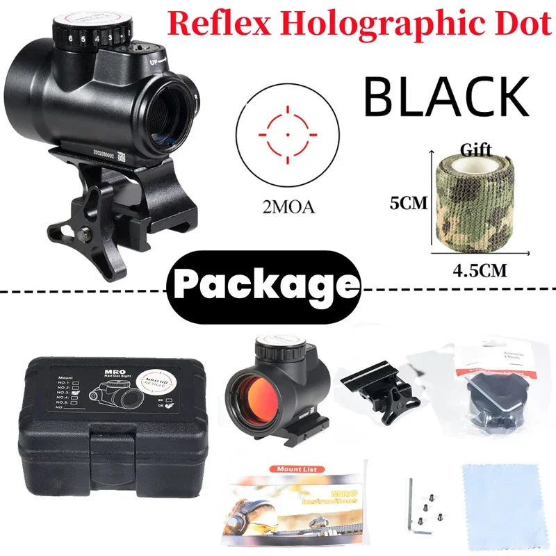 Tactical Red Dot 2MOA Reflex Sight for Rifle Scope