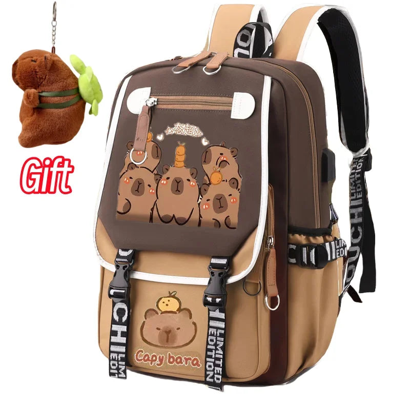 Stylish Kawaii Capybara Computer Backpack