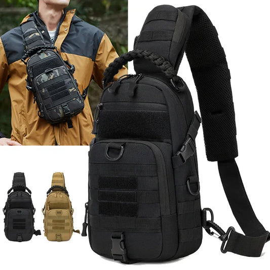 Tactical MOLLE Camping Chest Bag – Outdoor Hiking, Fishing, and Cycling Sling Pack