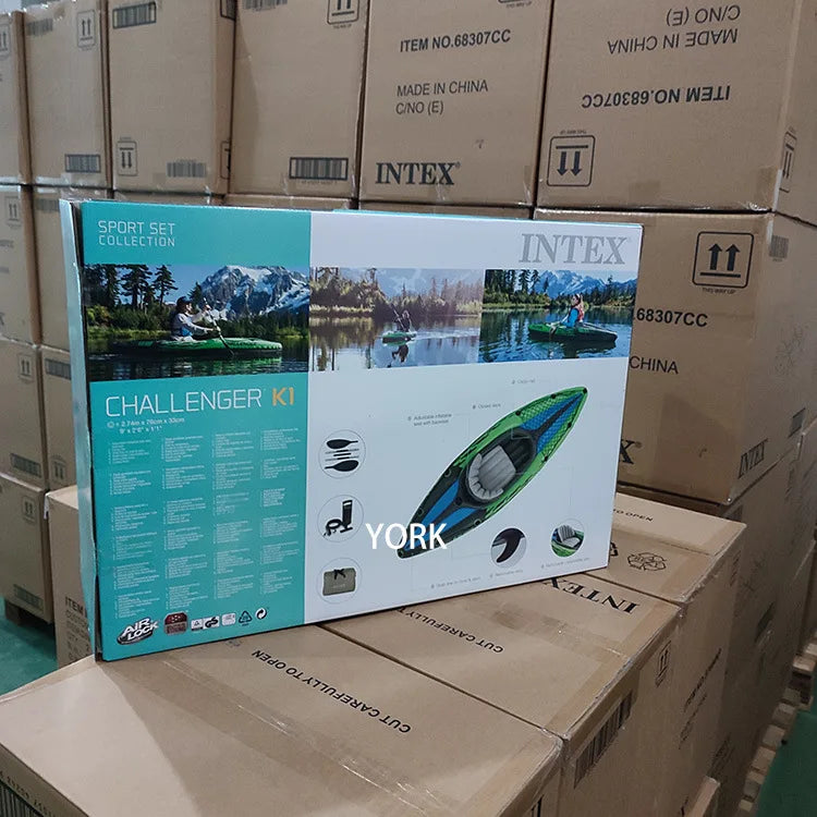 INTEX-68305 Adventure-Ready Inflatable Kayak for Fishing and Water Sports