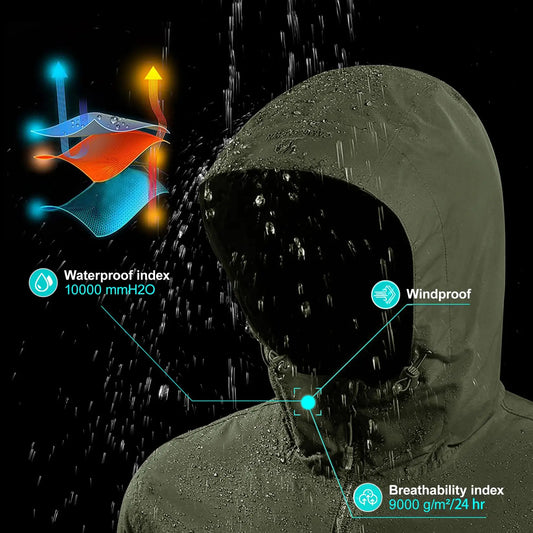 GOLDEN CAMEL Men's Waterproof Softshell Jacket Lightweight Single Hooded Jacket