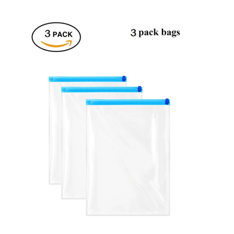 Travel Roll-Up Compression Bags - Reusable & Air Pump-Free
