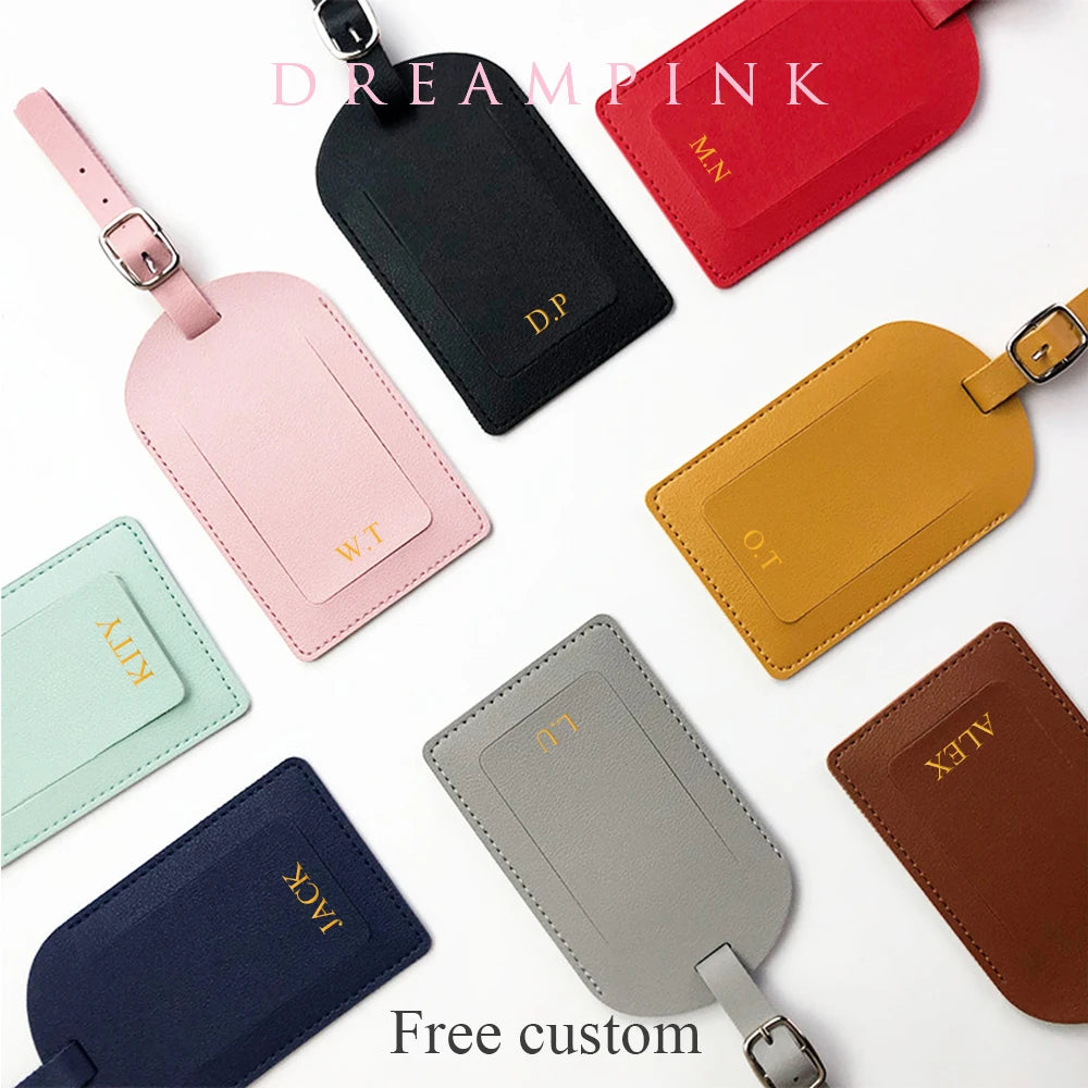 Custom Initials Luggage Tag – PU Travel Accessory
