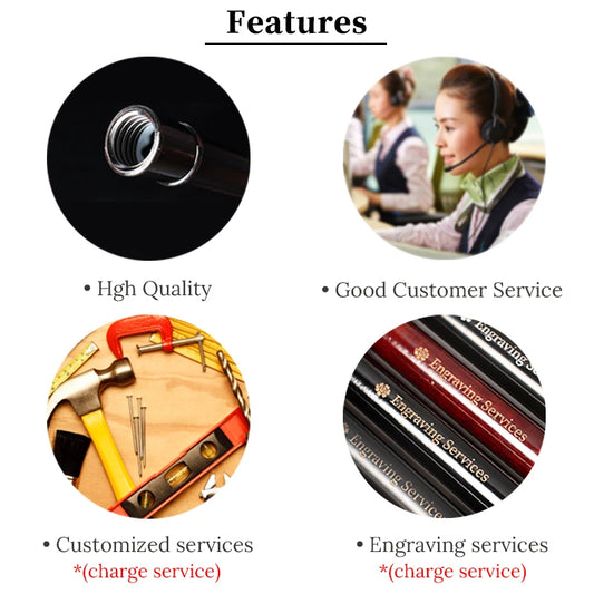 97cm Red Wooden Handle 3-Pieces Walking Stick