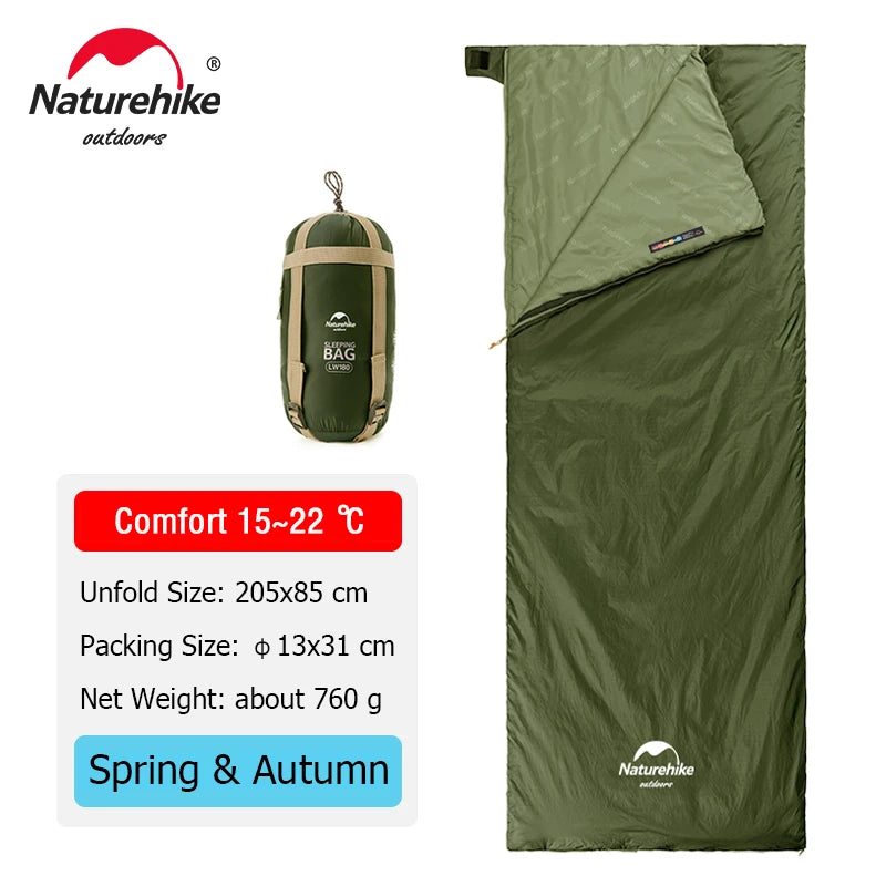 Naturehike LW180 Ultralight Splicable Sleeping Bag Product Description: