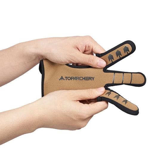 Archery Glove Three Finger Guard Shooting Gloves Finger Tab