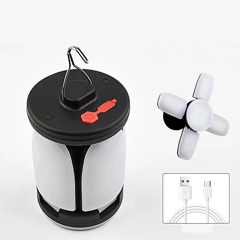 High Power Solar LED Camping Lantern Rechargeable 4500mAh 1000LM Emergency Power Bank