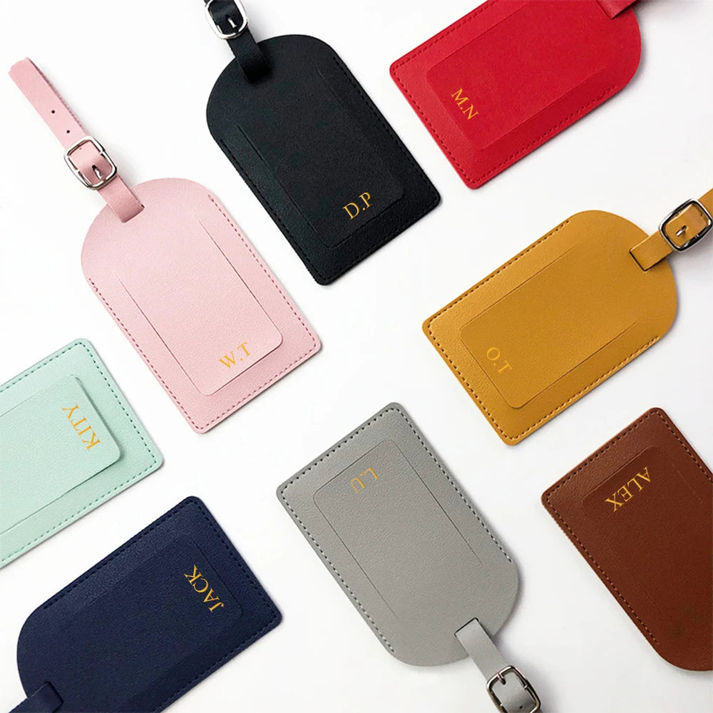 Custom Initials Luggage Tag – PU Travel Accessory