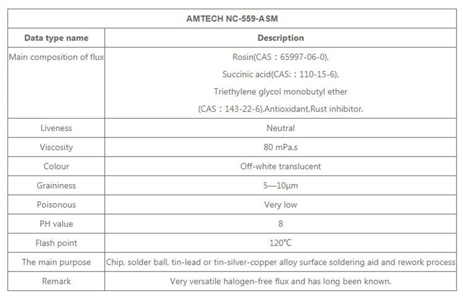 Original Amtech Nc 559 Flux Welding Flux 10ml Syringe Flux for Soldering and Soldering for Electronics Tools &BGA SMD PCB Repair