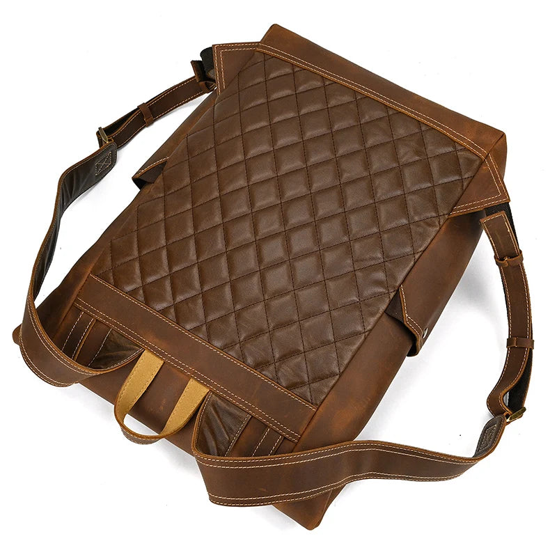 Newsbirds Men's Retro Leather Backpack – Luxury Travel & School Bag