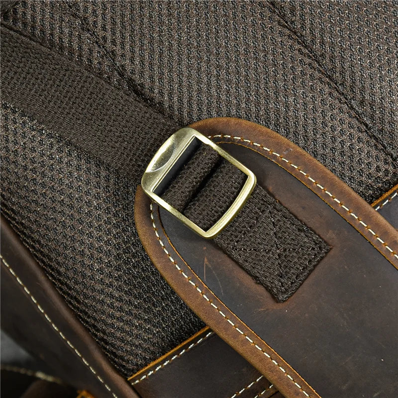 Newsbirds Men's Retro Leather Backpack – Luxury Travel & School Bag