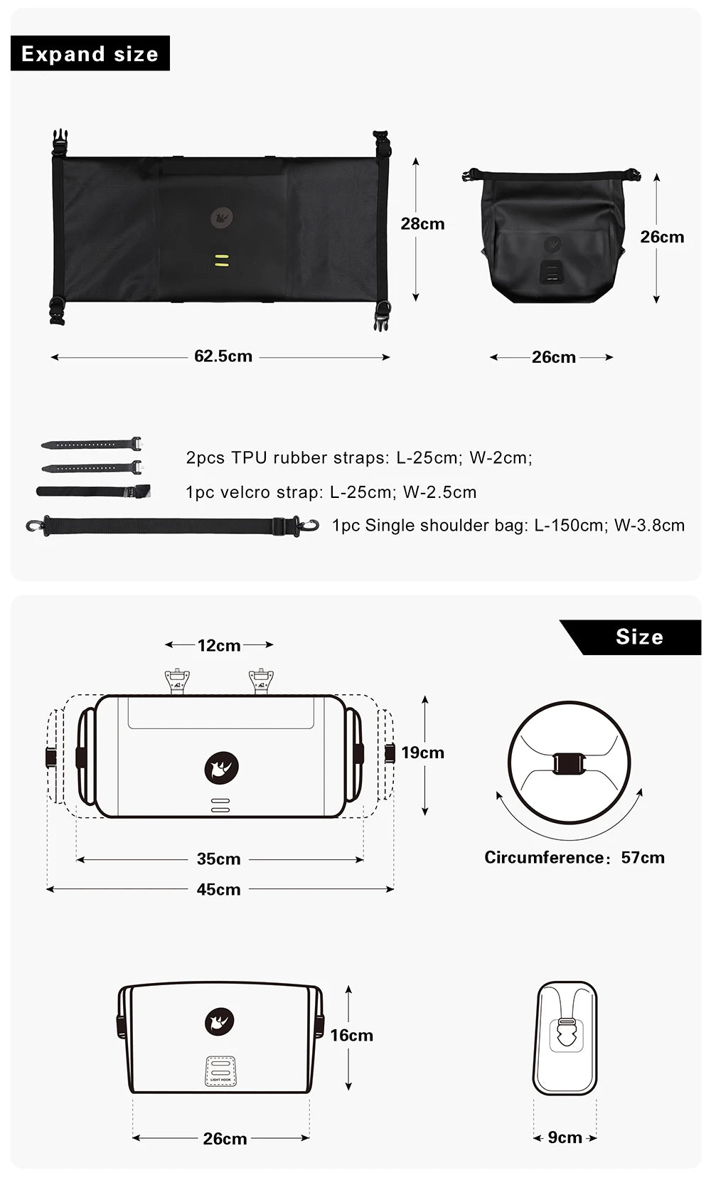 Rhinowalk Bike Bag Set – Waterproof Handlebar, Pannier & Saddle Bags for MTB & Road Bikes