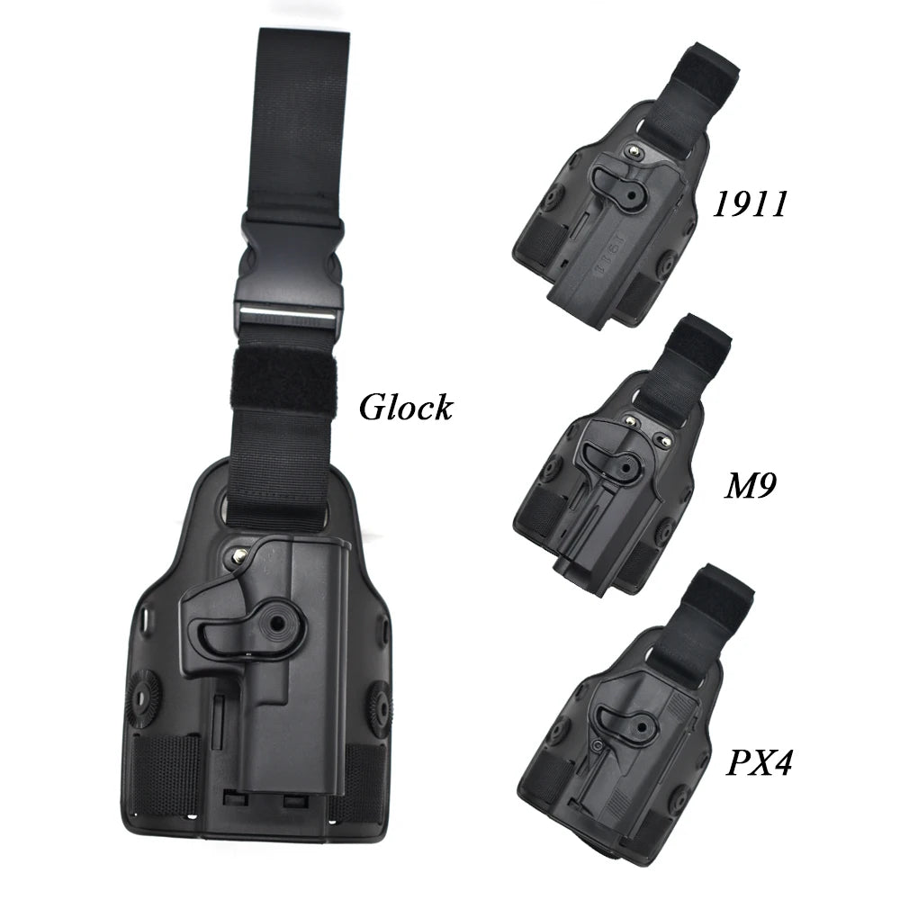 Tactical Drop Leg Pistol Holster for Glock, Colt, Beretta