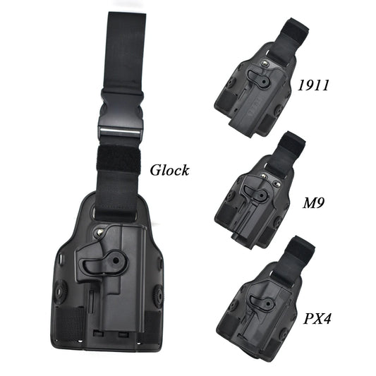 Tactical Drop Leg Pistol Holster for Glock, Colt, Beretta