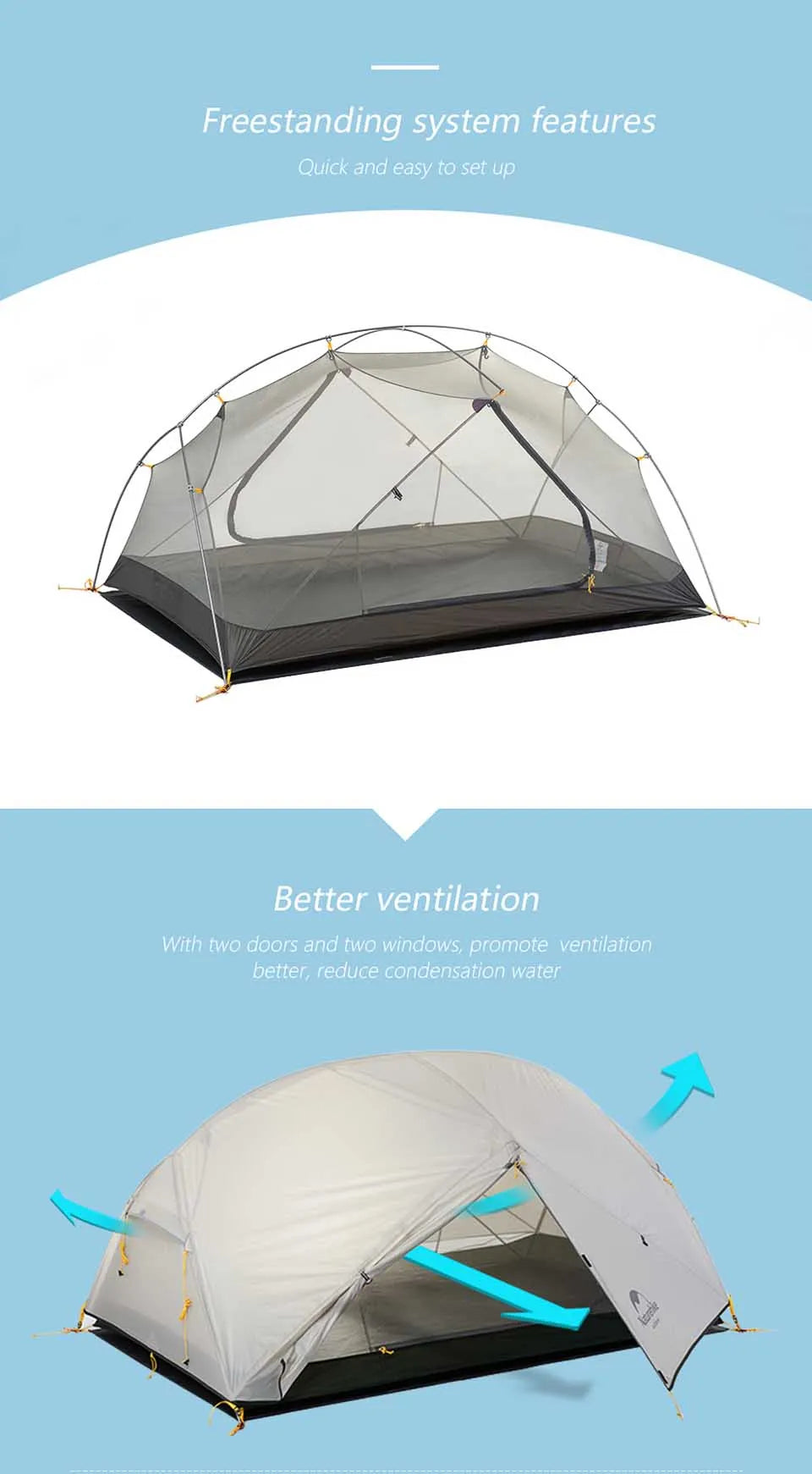 Naturehike Cloud Up 1-Person Camping Tent