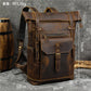 Newsbirds Men's Retro Leather Backpack – Luxury Travel & School Bag
