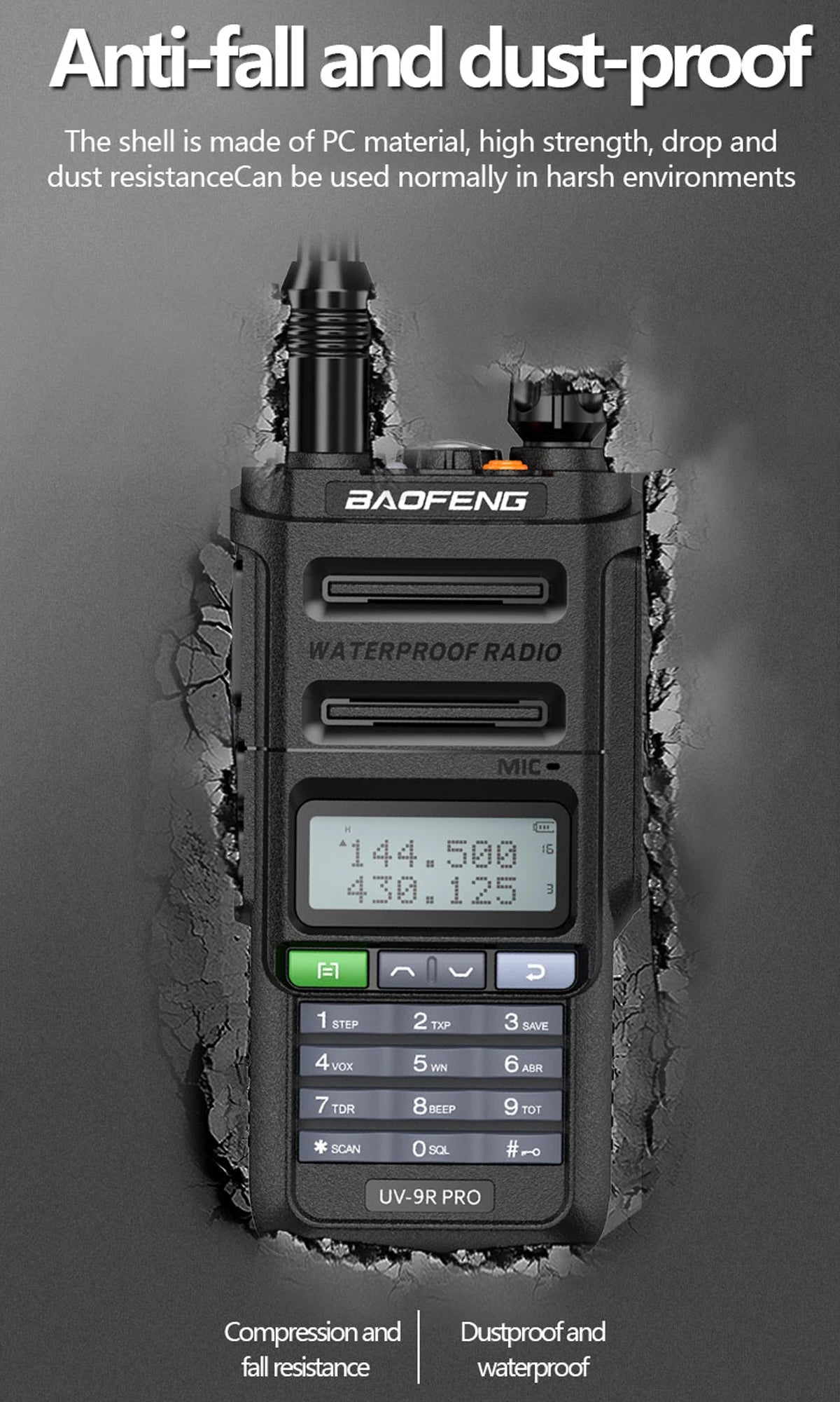 Baofeng UV-9R Pro Walkie Talkie
