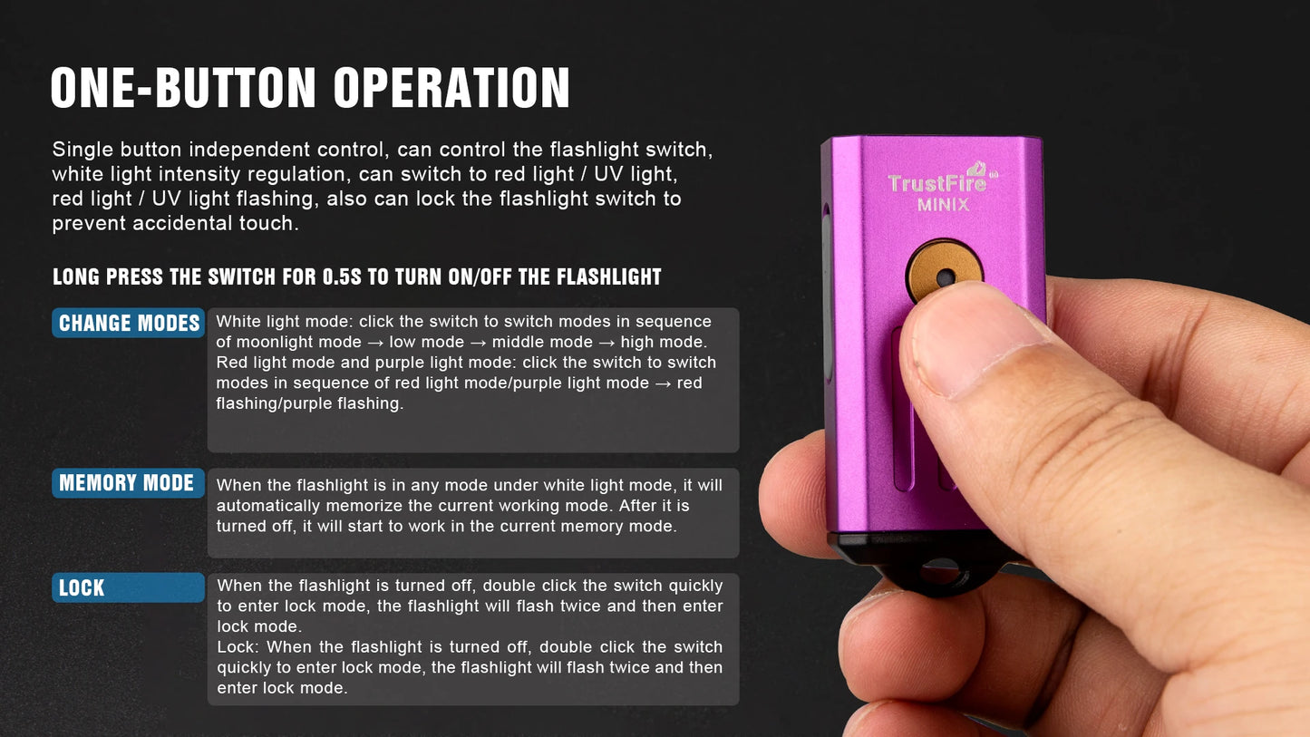 Trustfire Minix Mini EDC Flashlight Keychain
