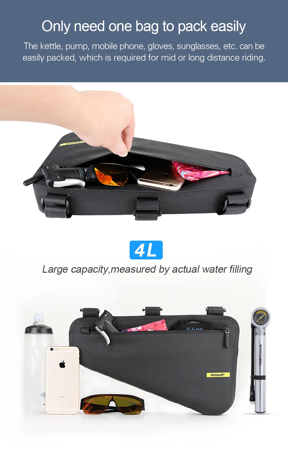 Rhinowalk Bike Bag Set – Waterproof Handlebar, Pannier & Saddle Bags for MTB & Road Bikes