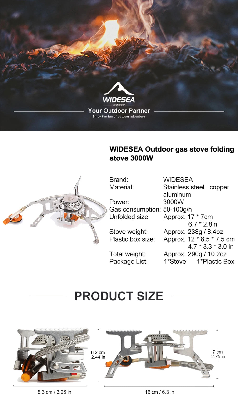 Widesea Camping Gas Stove – Outdoor Burner