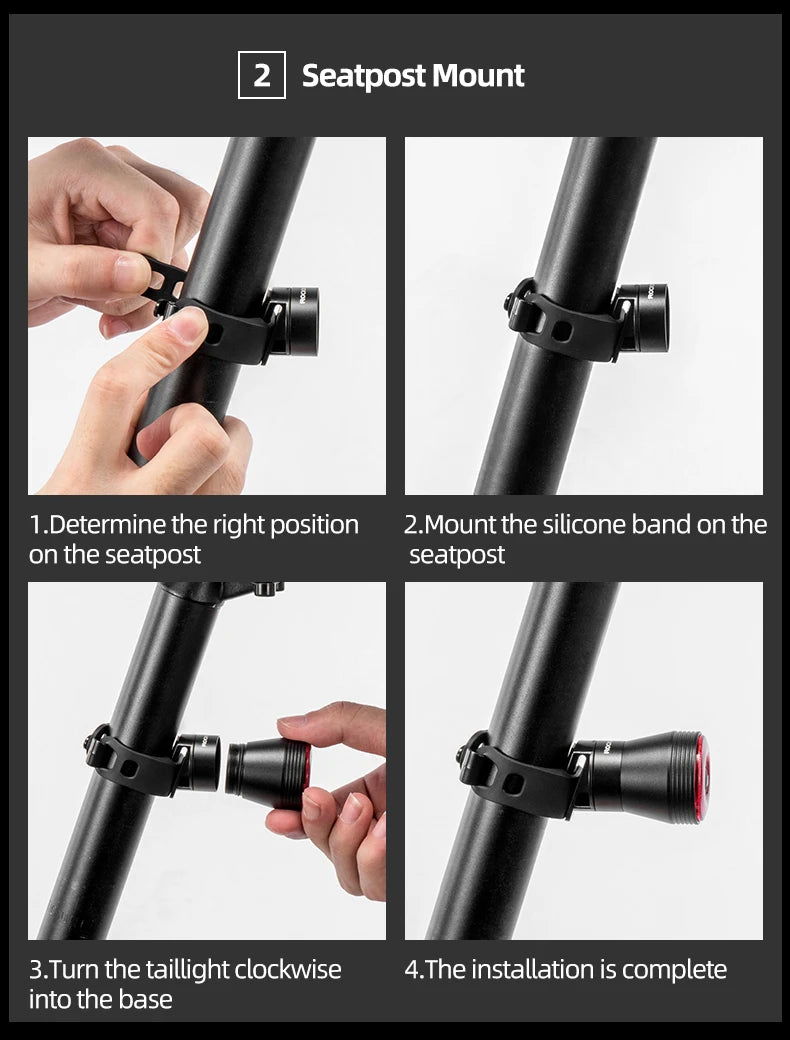ROCKBROS Bicycle Smart Auto Brake Sensing Light