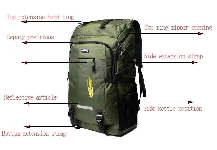 80L/50L Large Capacity Outdoor Hiking & Camping Backpack – Travel Rucksack for Men & Women