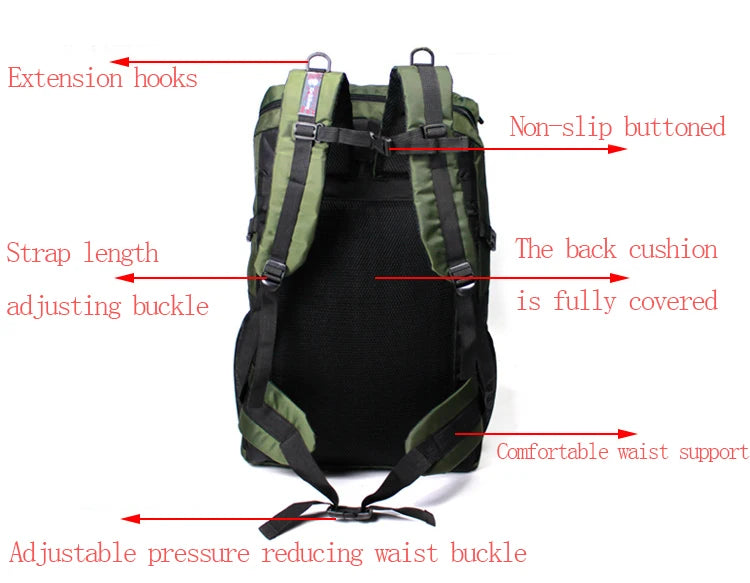 80L/50L Large Capacity Outdoor Hiking & Camping Backpack – Travel Rucksack for Men & Women