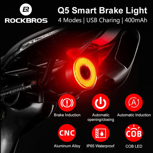 ROCKBROS Bicycle Smart Auto Brake Sensing Light