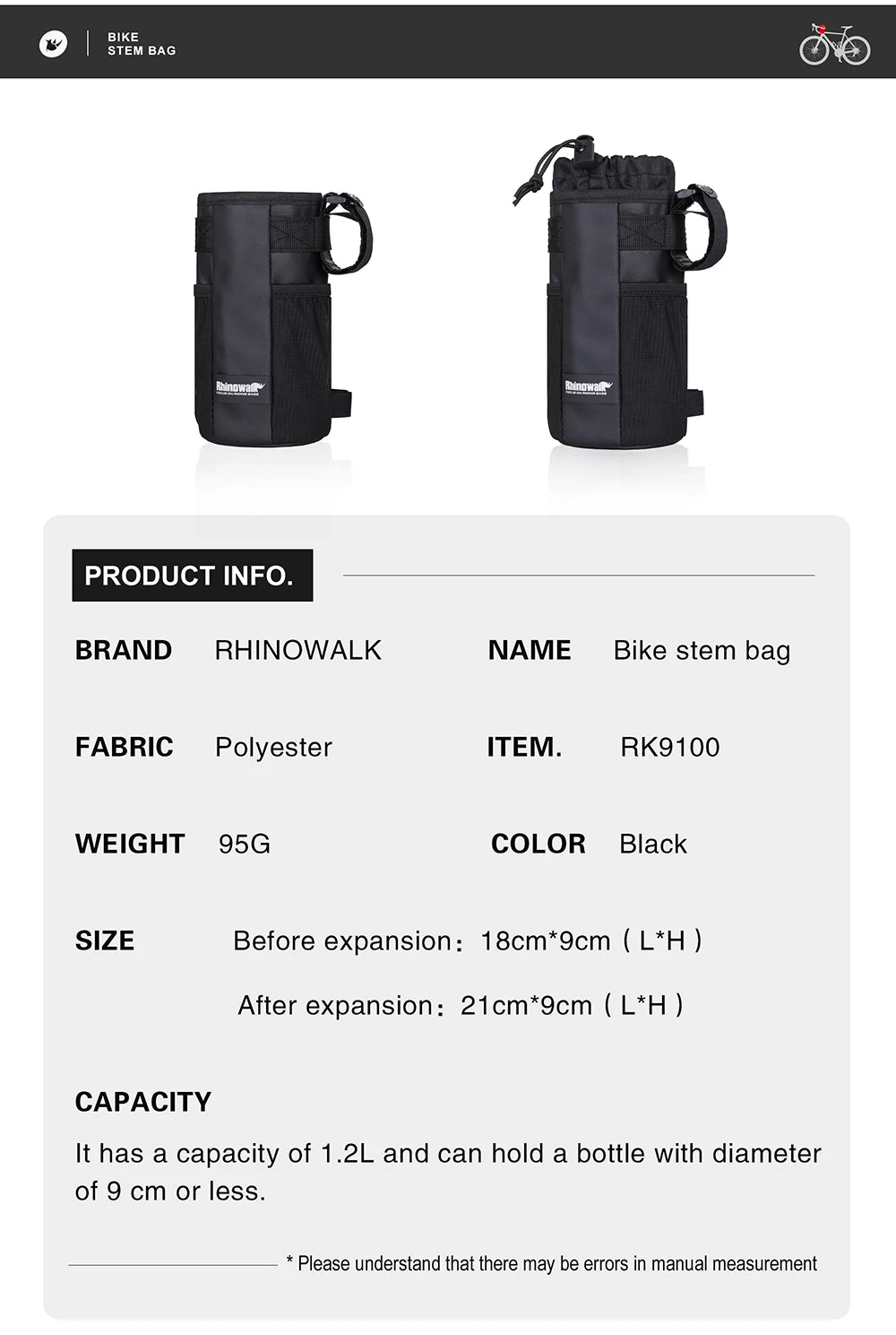 Rhinowalk Bike Bag Set – Waterproof Handlebar, Pannier & Saddle Bags for MTB & Road Bikes