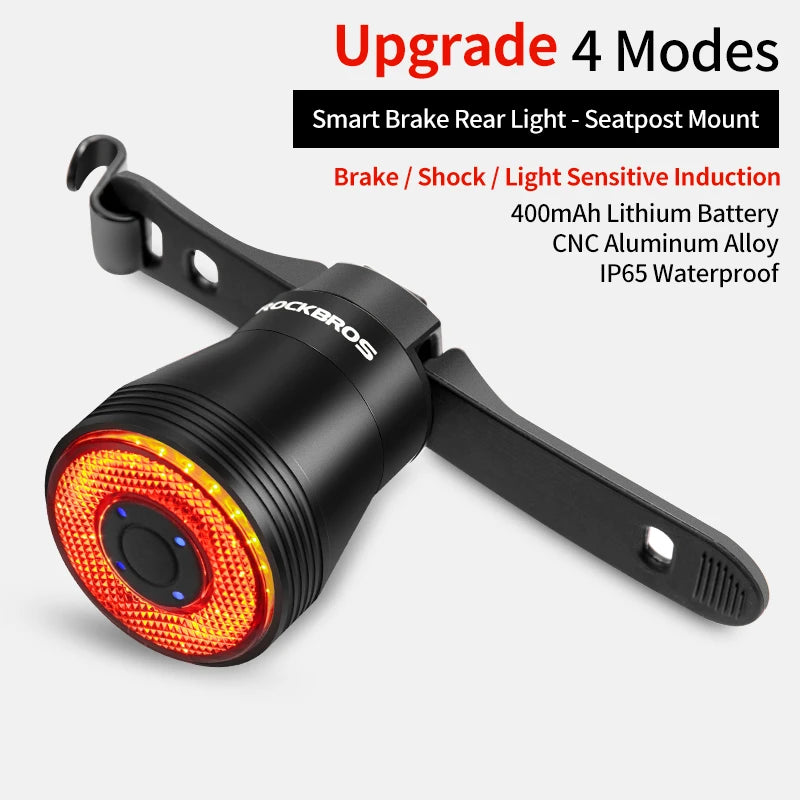 ROCKBROS Bicycle Smart Auto Brake Sensing Light