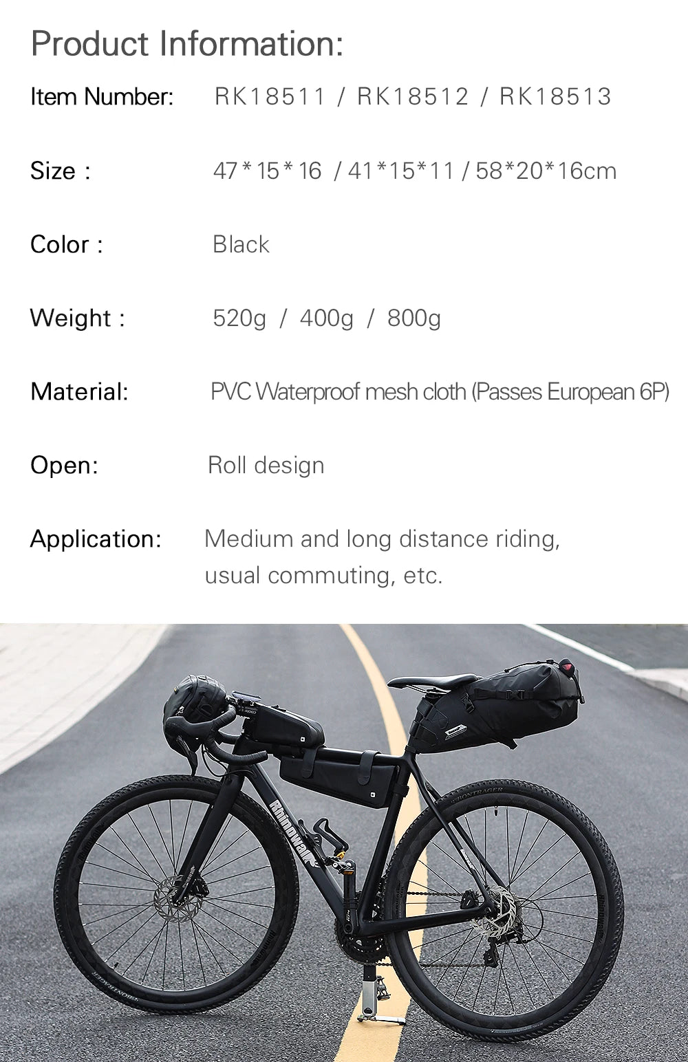 Rhinowalk Bike Bag Set – Waterproof Handlebar, Pannier & Saddle Bags for MTB & Road Bikes