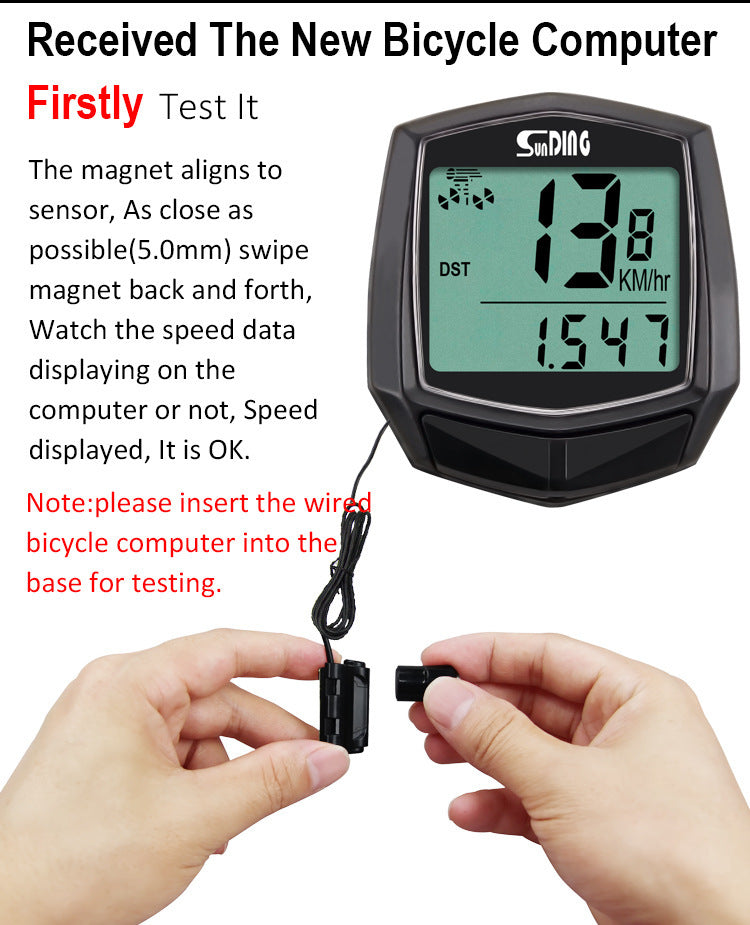 Wired Bike Computer LED Digital Bicycle Speedometer