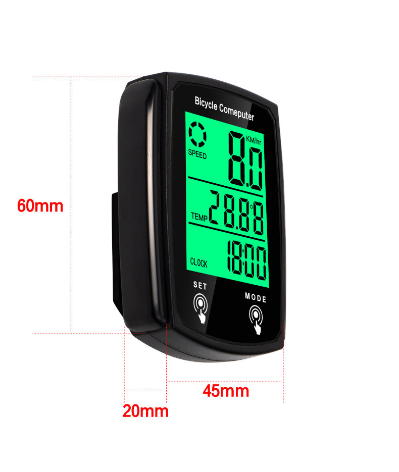 Wired Bike Computer LED Digital Bicycle Speedometer