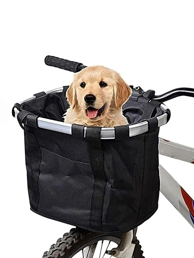 Bicycle Front Basket – 2-in-1 Detachable Bike Handlebar Bag for Small Pets & Cargo