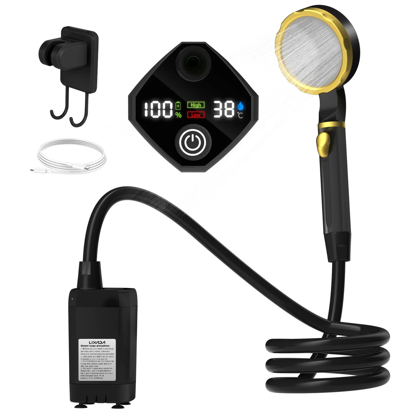 Camping Shower Pump Kit:  Complete Shower Kit