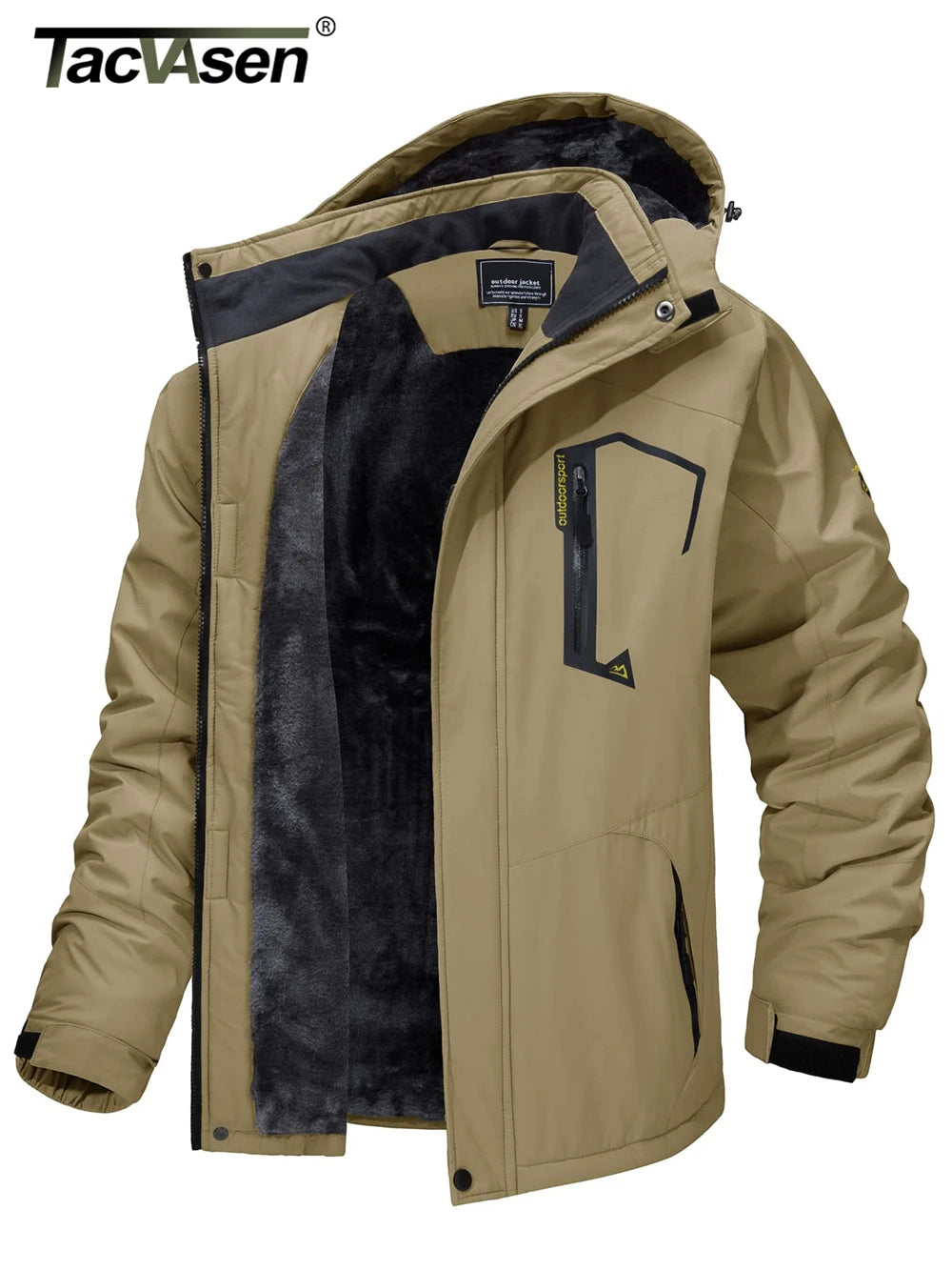 TACVASEN Fleece Lining Mountain Jackets Mens Hiking Jackets