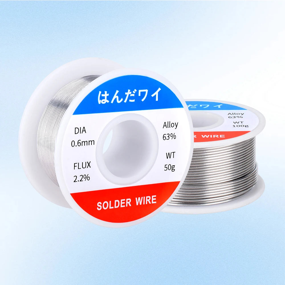 63% Tin Lead Rosin Core Solder Wire – 50g Mini Roll for Precision Electronics Soldering