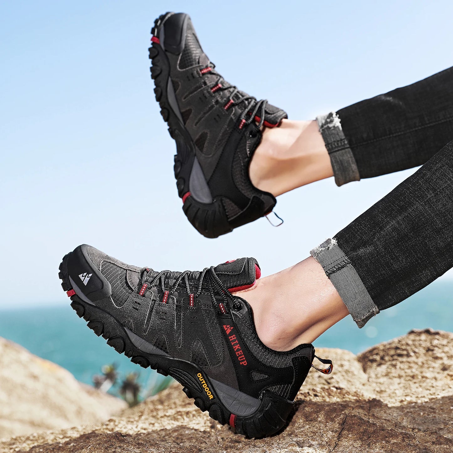 HIKEUP Men's Outdoor Trekking Hiking Shoes