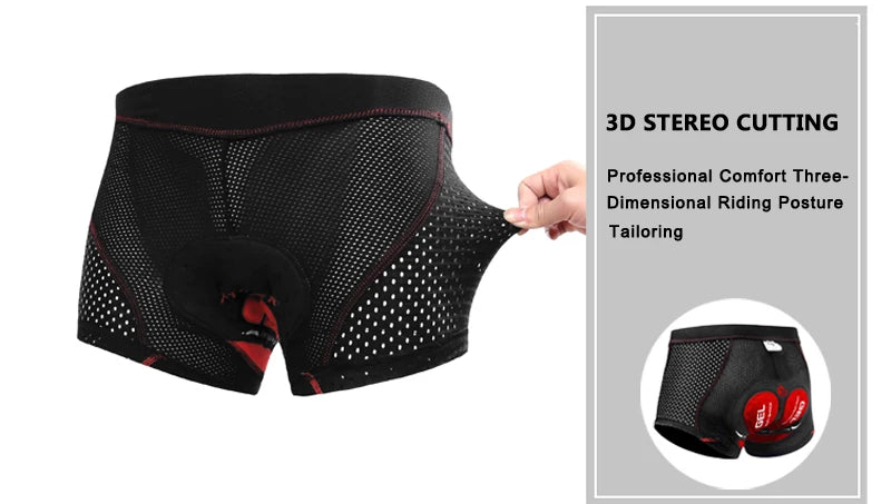 X-TIGER Men’s Cycling Underwear Shorts – 5D Gel Padded, Breathable & Non-Slip