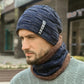 Mens Beanie Hat 2pcs Ski Cap and Scarf Winter Warm Woolly Hats